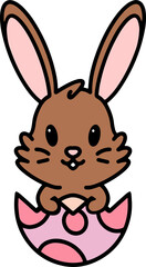 cute easter rabbit with egg
