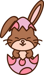 Obraz premium cute easter rabbit with egg