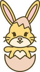 cute easter rabbit with egg
