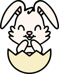 cute easter rabbit with egg