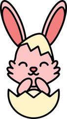 cute easter rabbit with egg