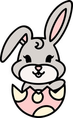 cute easter rabbit with egg