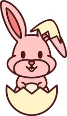 cute easter rabbit with egg