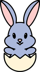 cute easter rabbit with egg