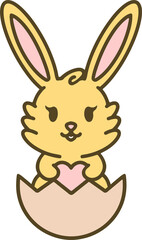 cute easter rabbit with egg