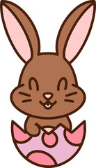 cute easter rabbit with egg