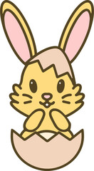 cute easter rabbit with egg