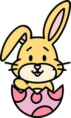 cute easter rabbit with egg