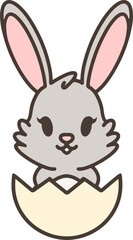 easter rabbit and egg cartoon