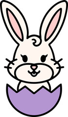 easter rabbit and egg cartoon