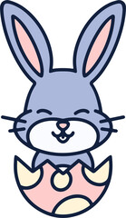 easter rabbit and egg cartoon