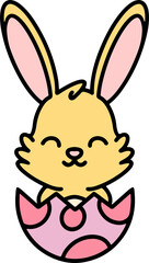 easter rabbit and egg cartoon