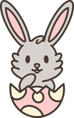 easter rabbit and egg cartoon
