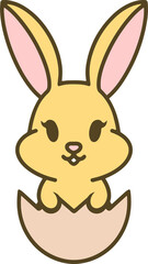 easter rabbit and egg cartoon