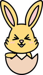 easter rabbit and egg cartoon