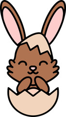 easter rabbit and egg cartoon