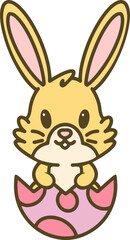 easter rabbit and egg cartoon
