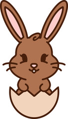 easter rabbit and egg cartoon