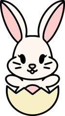 easter rabbit and egg cartoon