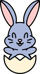 easter rabbit and egg cartoon