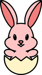 easter rabbit and egg cartoon