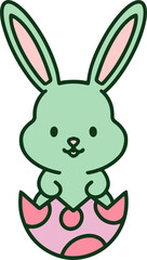 easter rabbit and egg