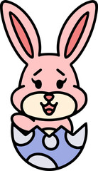easter rabbit and egg cartoon
