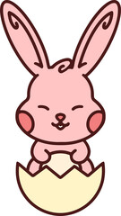 easter rabbit and egg cartoon