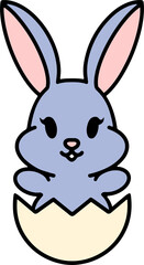 easter rabbit and egg cartoon