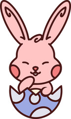 Obraz premium easter rabbit and egg cartoon