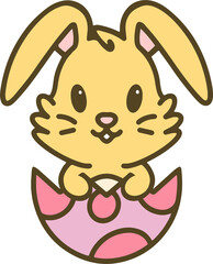easter rabbit and egg cartoon