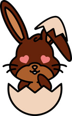 easter rabbit and egg cartoon