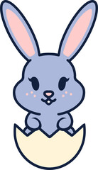 Obraz na płótnie Canvas easter rabbit and egg cartoon