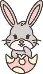 cute cartoon bunny in easter egg