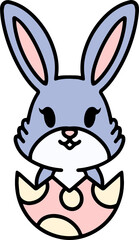 cute cartoon bunny in easter egg