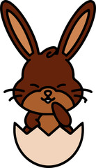 cute cartoon bunny in easter egg
