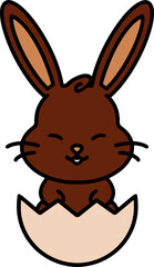 cute cartoon bunny in easter egg