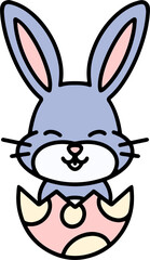 cute bunny in easter egg