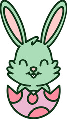 cute bunny in easter egg