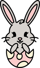 cute bunny in easter egg