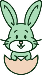 cute bunny in easter egg