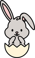 cute bunny in easter egg