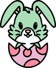 cute bunny in easter egg