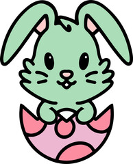 cute bunny in easter egg