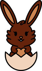 cute bunny in easter egg