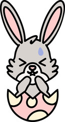 cute bunny in easter egg