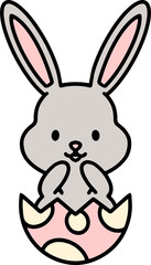 cute bunny in easter egg