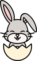 cute bunny in easter egg
