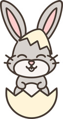 cute bunny in easter egg
