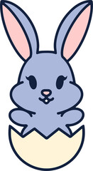 cute bunny in easter egg